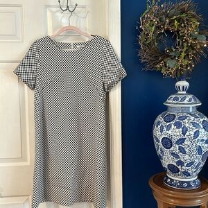 New Italian Made Peserico Polka Dot Cotton & Spandex Fully Lined Dress